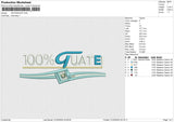 100 PERCENT Embroidery File 6 size