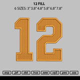12 Fill Embroidery File 6 sizes