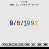 1992 Embroidery File 6 size