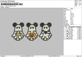 3Ghosts Mouse Embroidery File 6 sizes
