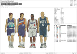 4 BASKET PLAYERS Embroidery File 6 sizes
