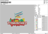 Munchieztext Embroidery File 6 sizes