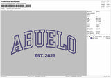 ABUELO Embroidery File 6 Size
