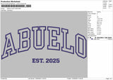 ABUELO Embroidery File 6 Size