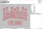 Accountanttext Embroidery File 6 sizes