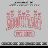 Accountanttext Embroidery File 6 sizes