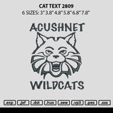 Cat Text 2809 Embroidery File 6 sizes
