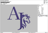Aj Horse Embroidery File 6 sizes