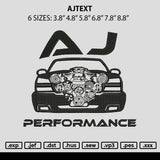 Ajtext Embroidery File 6 sizes