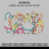 Alice0102 Embroidery File 6 sizes