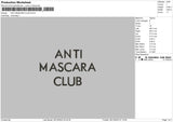 Mascara Embroidery File 6 sizes