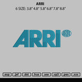Arri Embroidery File 6 sizes