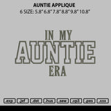Auntie Applique Embroidery File 6 sizes