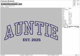 AUNTIE Embroidery File 6 Size