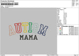 Autismtext Embroidery File 6 sizes
