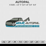 AUTOPAL Embroidery File 6 size