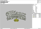Alliencetext Embroidery File 6 sizes