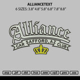 Alliencetext Embroidery File 6 sizes