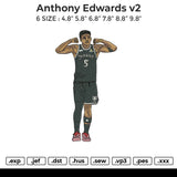 Anthony Edwards v2 Embroidery File 6 size