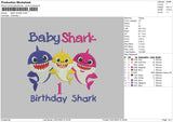 Birthday Shark Embroidery