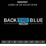 Bluetext 01 Embroidery File 6 sizes