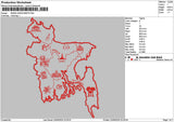 Bangladesh Maps Embroidery File 6 sizes