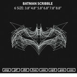 Batman Scribble Embroidery File 6 sizes