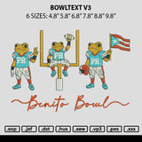 Bowltext V3 Embroidery File 6 sizes
