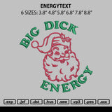 Energytext Embroidery File 6 sizes