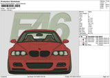 Red Car 46 Embroidery File 6 sizes