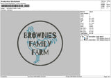 Browniestext Circle Embroidery File 6 sizes