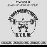 Gymcircle 01 Embroidery File 6 sizes