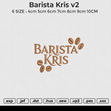 Barista Kris v2 Embroidery File 6 size