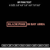 Bp Pink Text Embroidery File 6 sizes