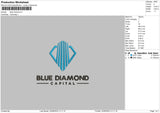 Blue Diamond Embroidery File 6 sizes
