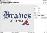 Braves atlanta Embroidery File 6 size