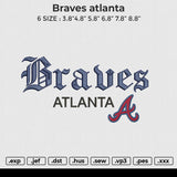 Braves atlanta Embroidery File 6 size