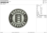 Brewery Embroidery File 6 size