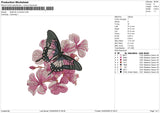 Butterfly on flowers3226 Embroidery File 6 size