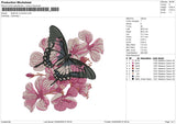 Butterfly on flowers3226 Embroidery File 6 size