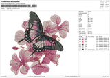 Butterfly on flowers3226 Embroidery File 6 size
