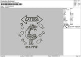 Cat Dog Outline 1703 Embroidery File 6 sizes