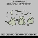 Cat Halloween Embroidery File 6 sizes