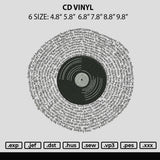 Cd Vinyl Embroidery File 6 sizes