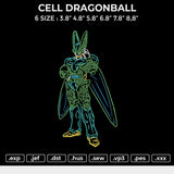 CELL DRAGONBALL Embroidery File 6 size