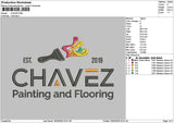 Chaveztext Embroidery File 6 sizes