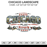 CHICAGO LANDSCAPE Embroidery File 6 sizes