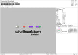 Civilisation Embroidery File 6 sizes