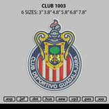 Club 1003 Embroidery File 6 sizes