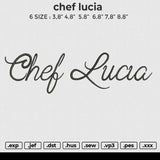 chef lucia Embroidery File 6 size